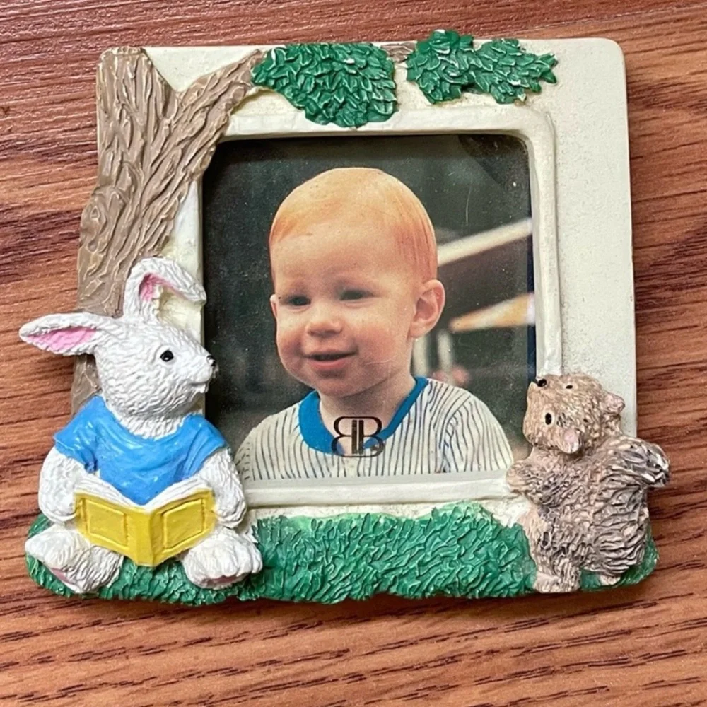 VTG Burnes of Boston Mini Handpainted Baby Picture Frame